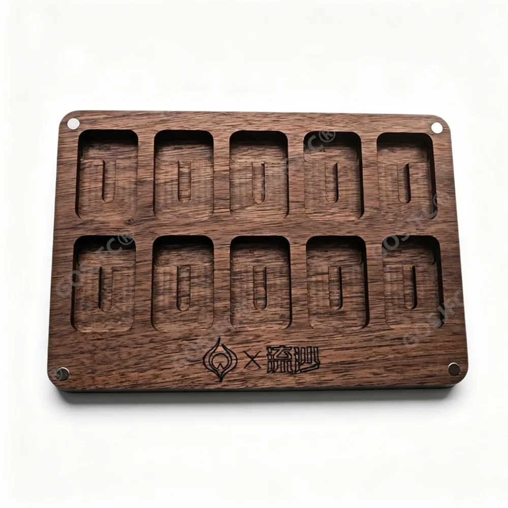 Aura Sand Wooden Display Case 8 Slots EDC Fidget Toys Display Case Anxiety Relief Gadgets