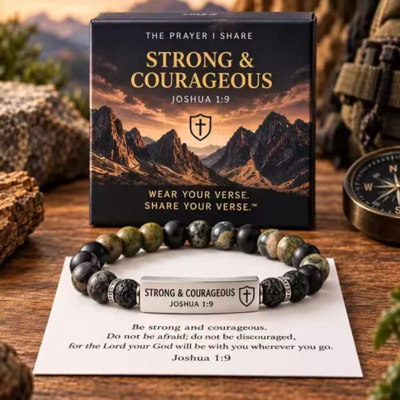 Motivational Bracelet for Women Men Stainless Steel Lapis Lazuli Tiger's Eye Inspirational Faith Bracelet Christian Gift Jewelry