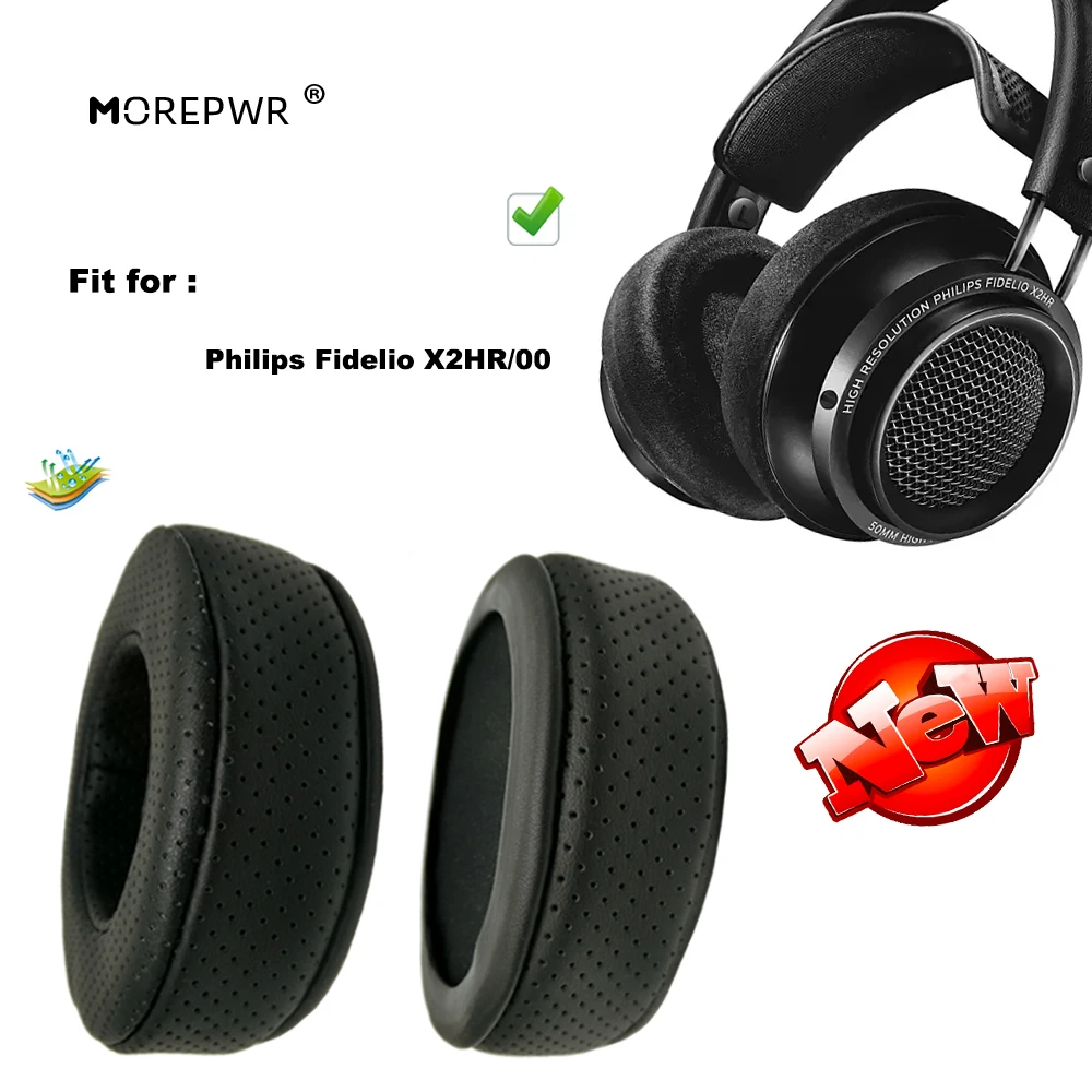 Morepwr, новое обновление, сменные амбушюры для Philips Fidelio X2HR/00, детали гарнитуры, кожаная подушка, бархатный чехол для наушников