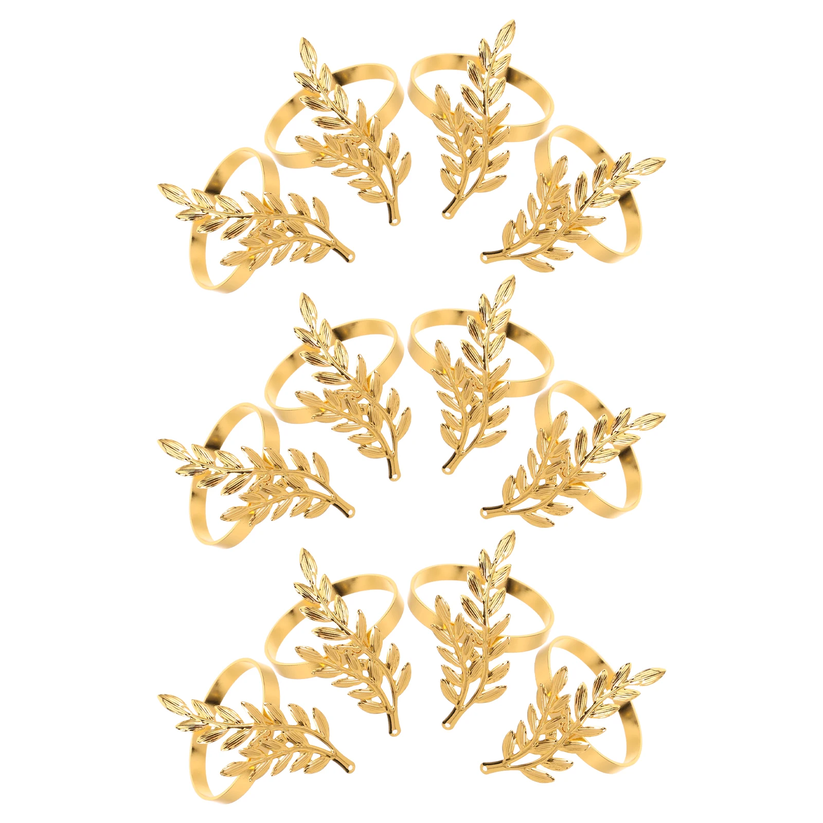 

12Pcs Wheat Napkin Rings Metal Napkin Buckles for Wedding Thanksgiving Autumn Harvest Party Table Decor Gold Rings for Napkins