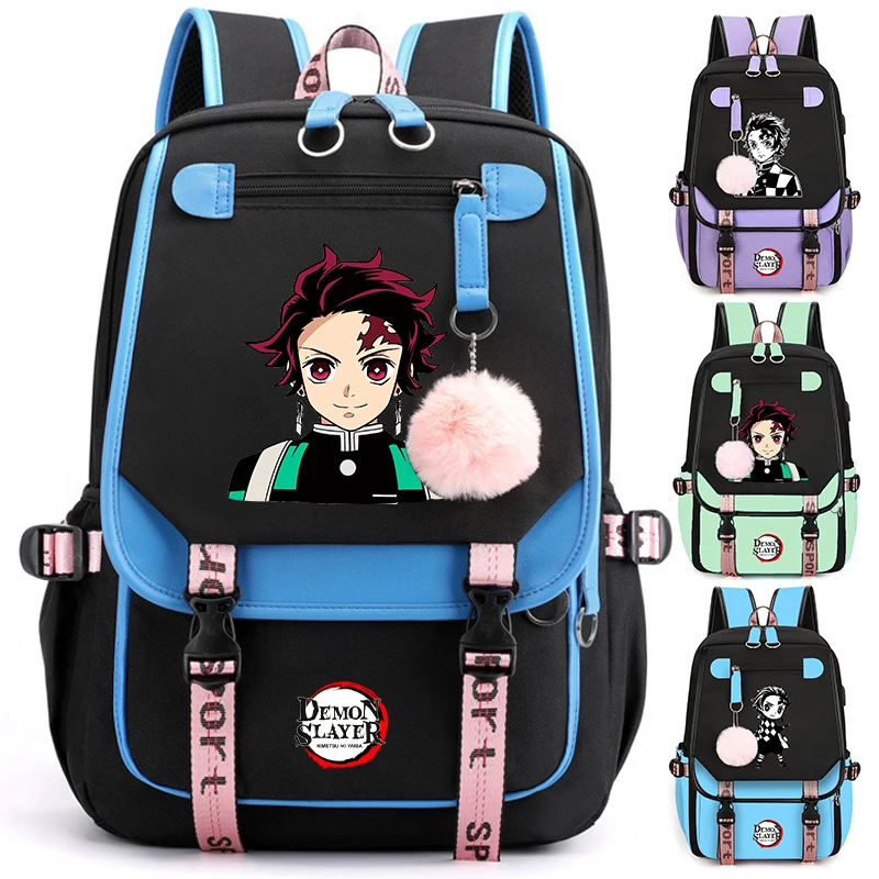 Anime Demon Slayer Backpack for Teenager Student Back To School Bag Girl Boy Children Cosplay Knapsack Women Rucksack Mochila