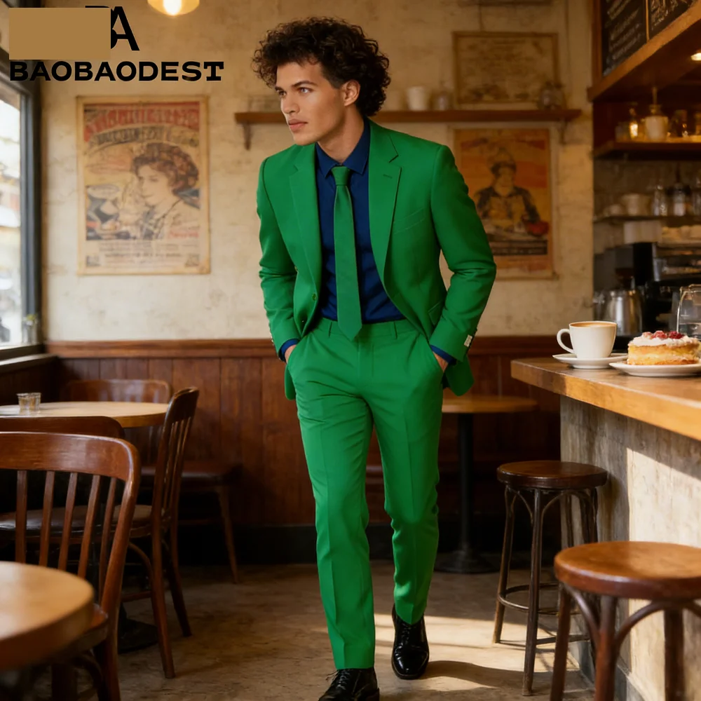 

Luxury Men's Double Breasted Tuxedo with Pointed Lapel Customizable Formal Smoking Jacket for Wedding Groom's Clothes