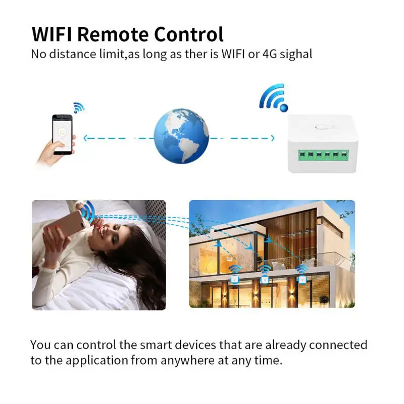 Smart Mini 16A WiFi Switch for Controlling Lights and Appliances