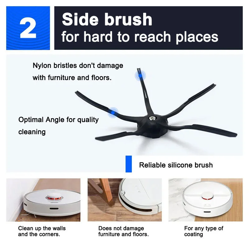 Filtre Vadrouille pour Roborock S5,S502-00,S502-02,S5 Max, Dock, Dock MaxV, Dock Pure,E4,E5 Aspirateur Accessoires Brosses Hepa Filtre Pièces