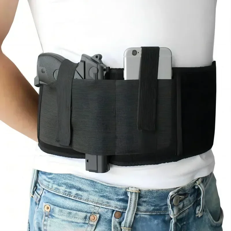 Belly Gun Holster Belt Concealed Carry Waist Band Pistol Holder Magazine Bag Invisible Waistband Holster