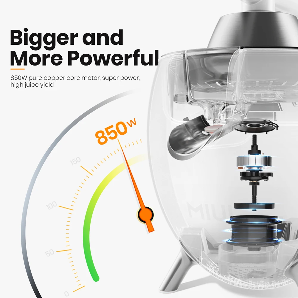 MIUI Citrus Juicer,850W Stainless Steel Orange Lemon Electric Set Juicer,Hard-core Press juicer,Aluminum Die -casting Handle