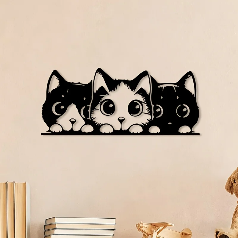 CIFBUY Metal Wall Art Cat House Number Sign Vintage Iron Plaque Decor for Home Outdoor Fence Garden Farmhouse Wall Hanging Decor