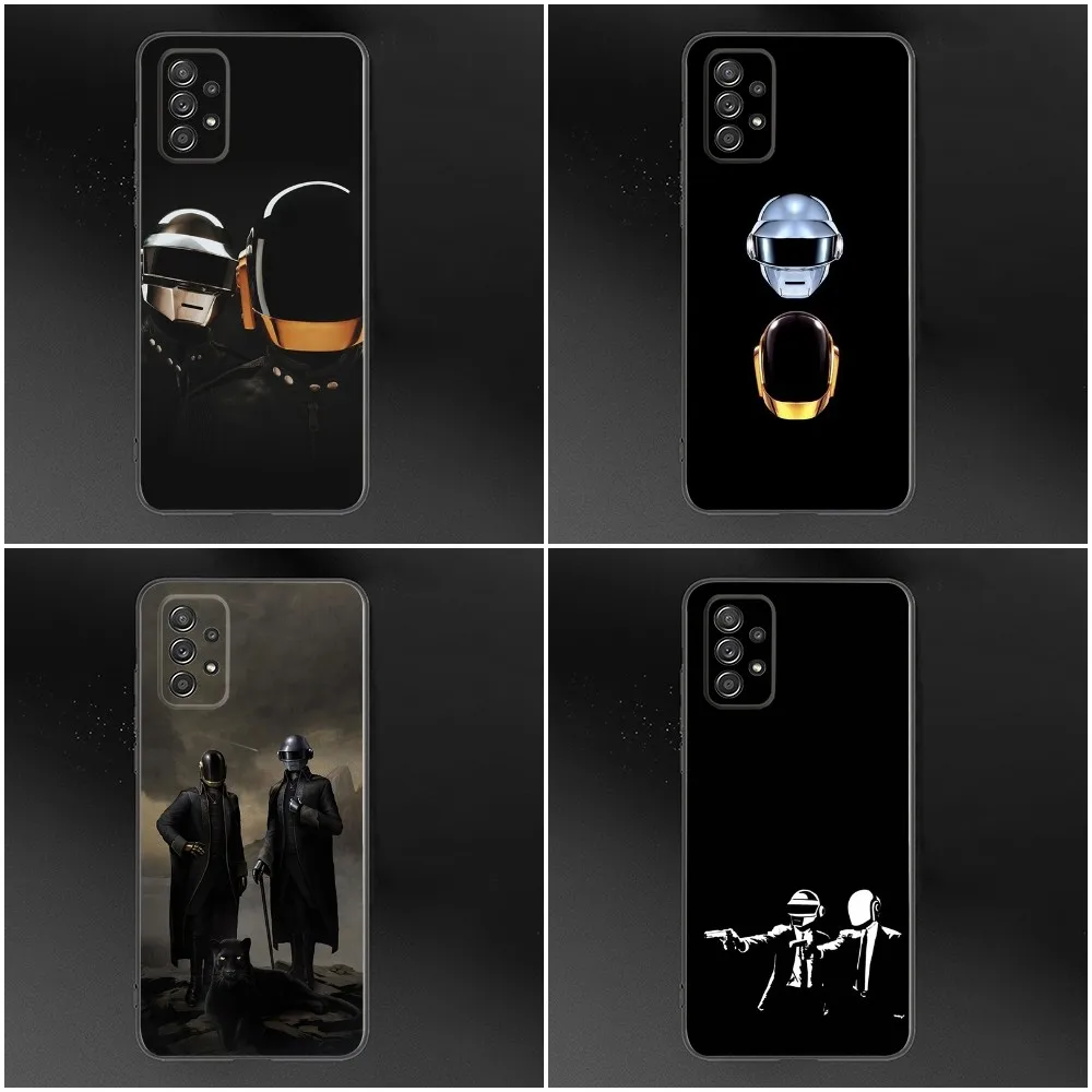 D-Daft Punk Band Phone Case For Samsung S24,S23,S22,S21,S20,S10,S10E,S9 Plus FE Note 20 Ultra 10,9 Plus Black