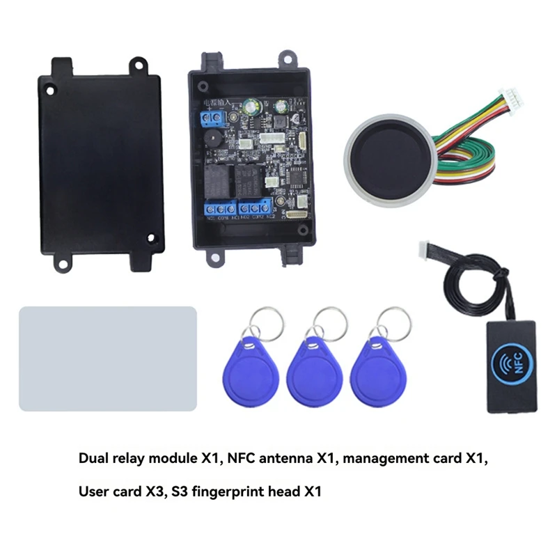 Новый контроллер доступа по отпечаткам пальцев NFC электрический замок, релейный модуль, IC-карта, индукционный переключатель, разблокировка велосипеда «сделай сам»