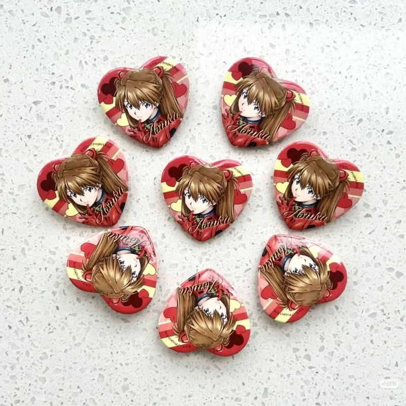 

Anime Peripherals Heart Shape Soryu Asuka Langley Figurine Pin Soryu Asuka Langley Figure Badge Decoration Collection Toy Gifts