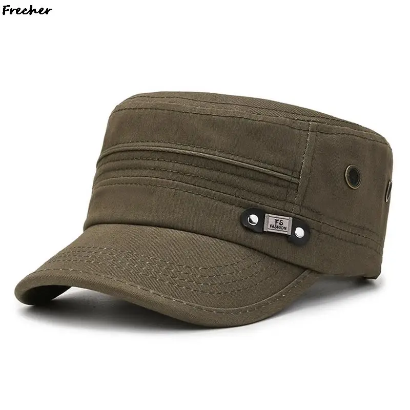 Men Flat Top Snapback Hats Army Fashion Military Cap Casual Cadet Hat Tactical Visors Captain Caps Combat Paintball Casquette 