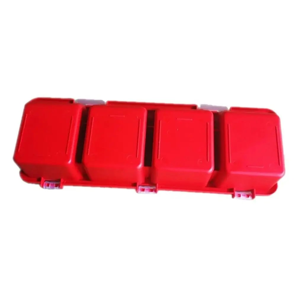 Scatola portaoggetti per parti da 1 pezzo Scatola portaoggetti per viti in plastica con contenitore per parti di attrezzi a 4 scomparti con custodia per display con coperchio