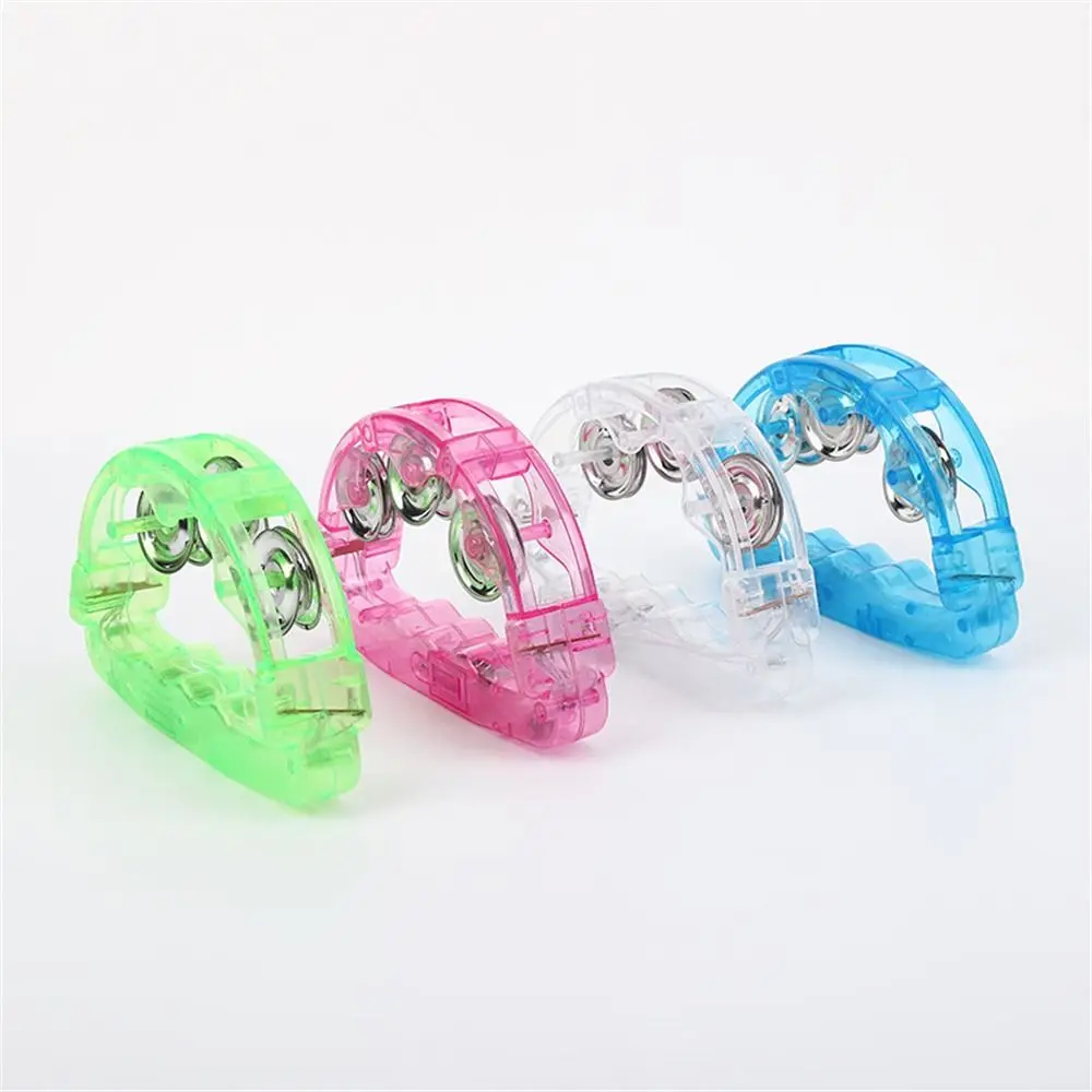 

Noisemakers LED Tambourine Light Up Shaking Hand Rattle Bell Sensory Toy Electronic Bell Flashing Tambourine