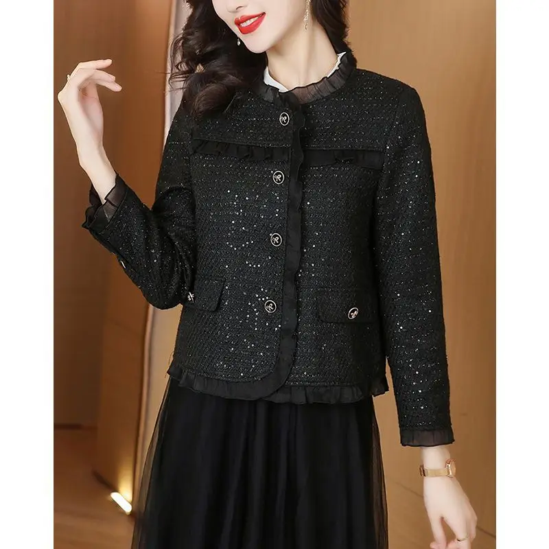 Autumn Style Black Short Women\'s Small Fragrant Style Jacket Women\'s Spring and Autumn New Fashion Temperament Autumn Jackets