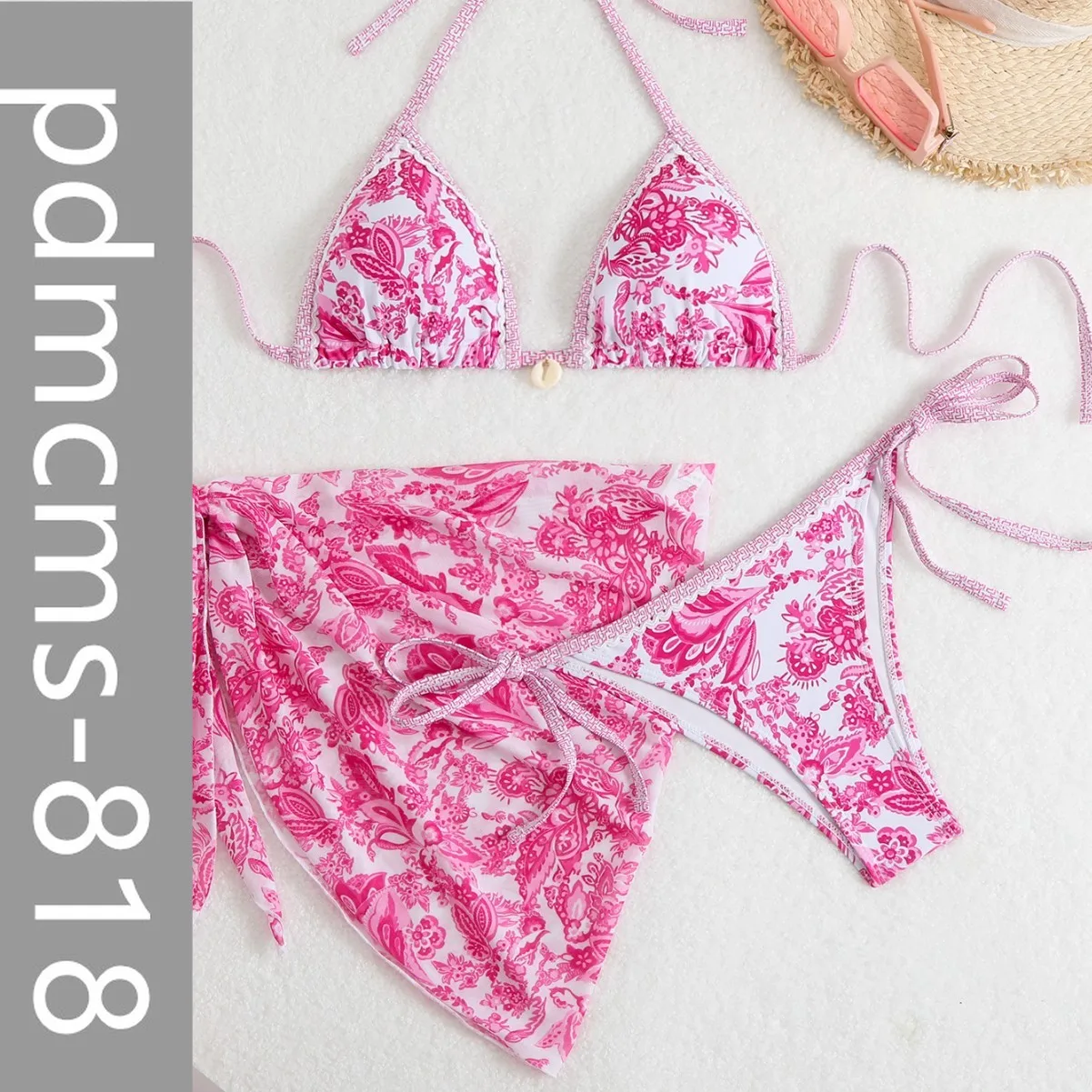 

Bikini sexy print sexy three-piece women's swimsuit 2025 new