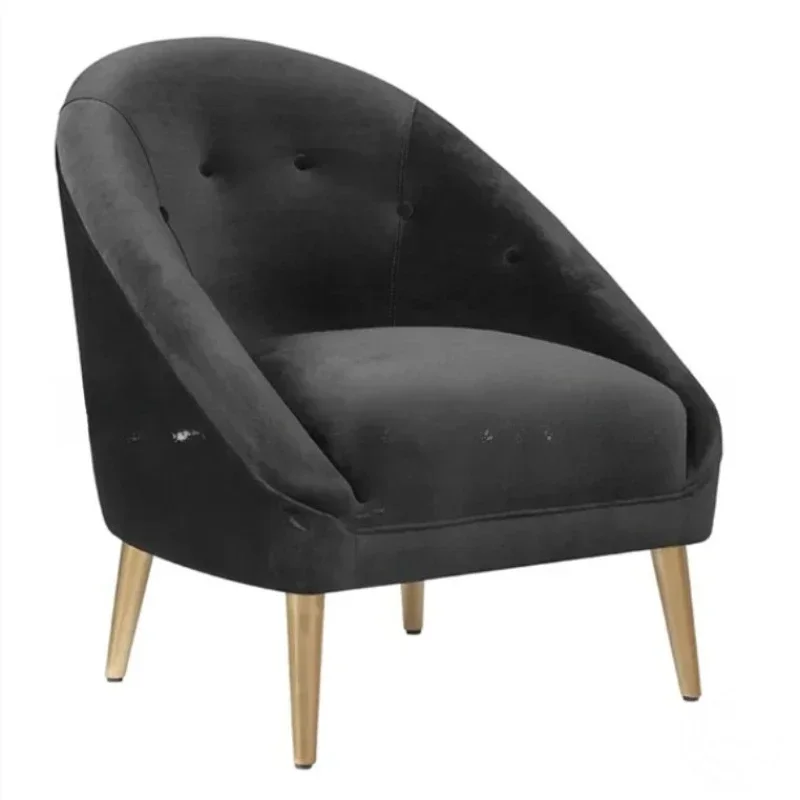 Nordic modern simple living room dark green flannel single sofa furniture cafe sales office sofa chair