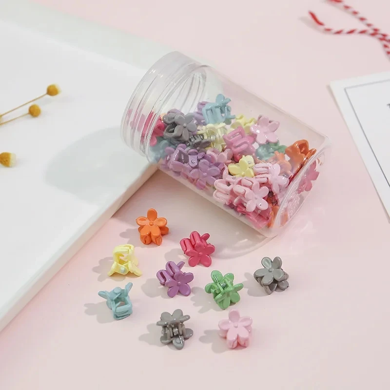 

50Pcs Girls Cartoon Hair Clips Cute Small Claw Clips Flower Star Design Children's Fashion Hair Accessories Sweet Hairpin