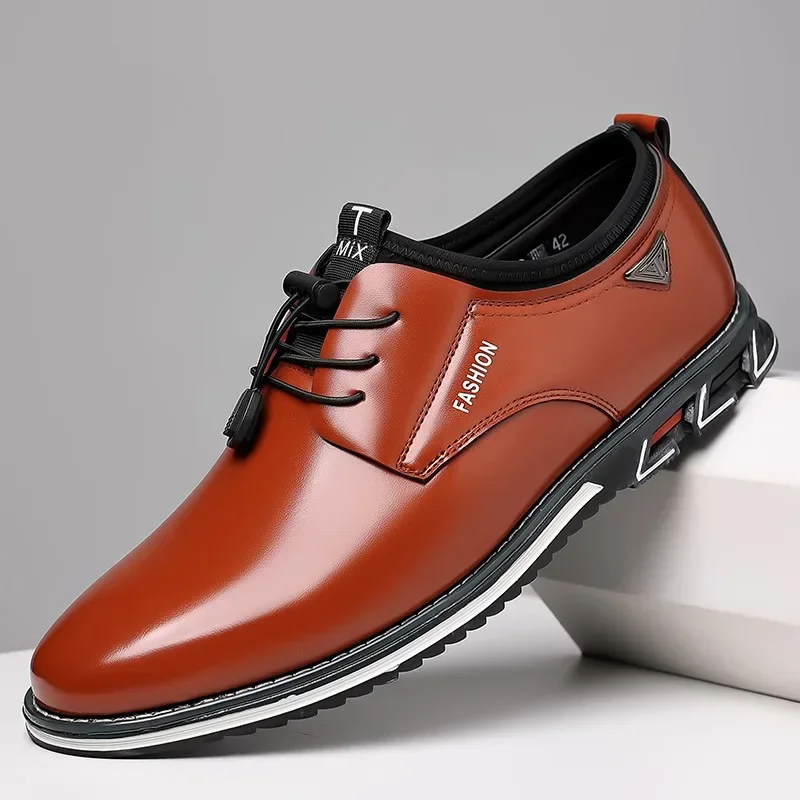 أحذية جلدية مريحة للرجال ، أحذية عمل غير رسمية ، الانزلاق على المتسكعون الذكور ، Oxfords ، Oxfords ، منصة الموضة ، حجم كبير 50 ، 2023