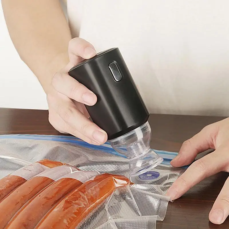 Reusable Vacuum Food Storage Zipper Bags Set Electric Handheld Vacuum Sealer Pump Sous Vide Bags USB Rechargeable BPA Free