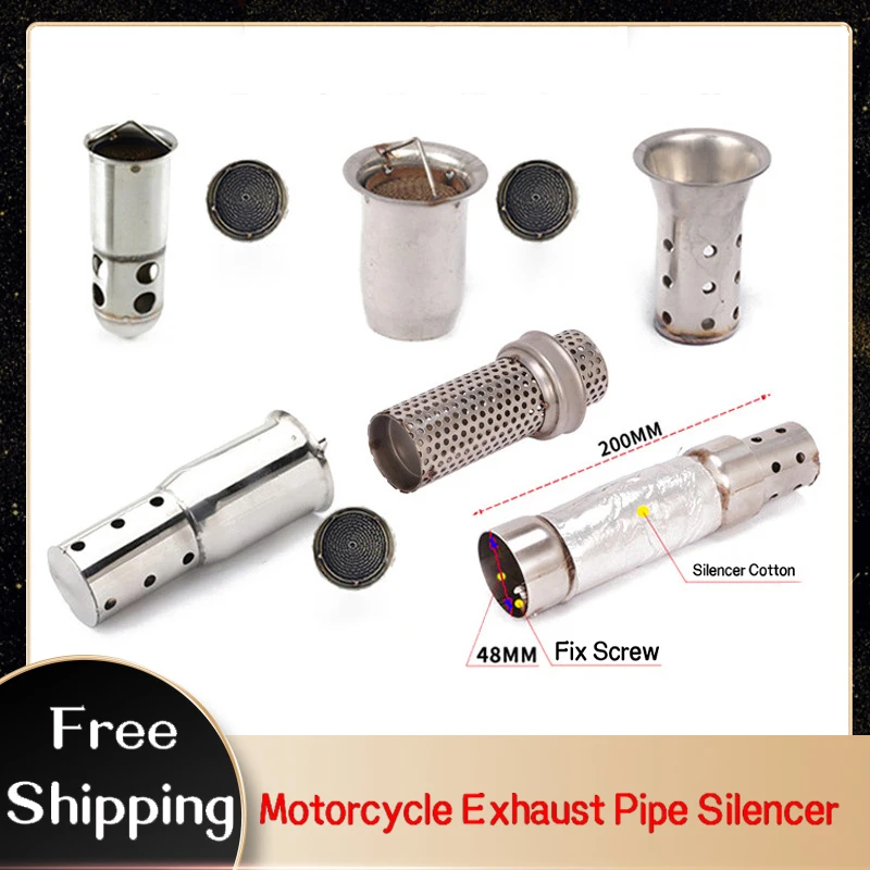 Universal Motorcycle 51mm 60mm DB Killer Exhaust Modified Muffler Insert Baffle Silencer Noise Sound Eliminator Stainless Steel