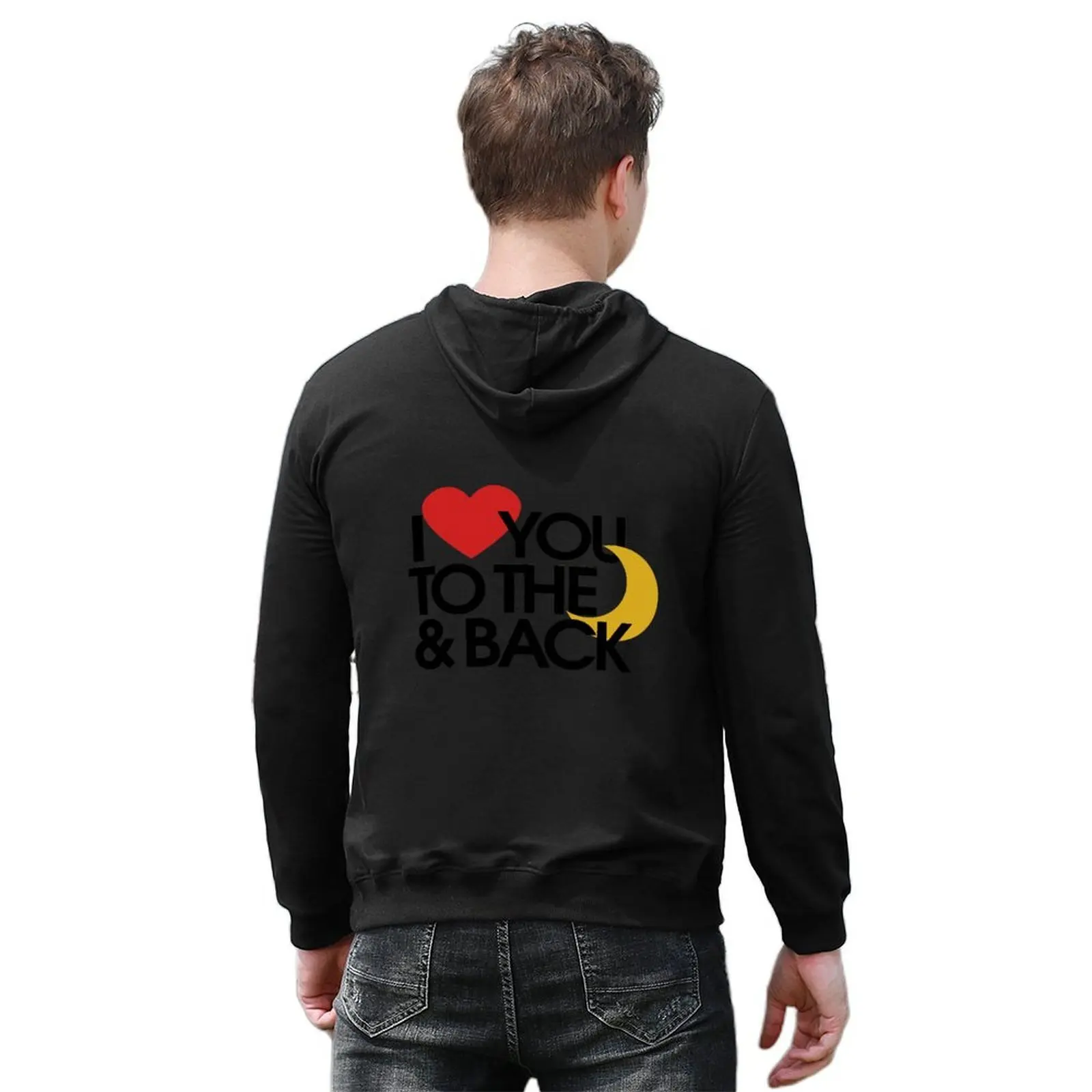I love you to the moon and back Hoodie korean autumn clothes korean style clothes men's clothing mens clothes graphic hoodie