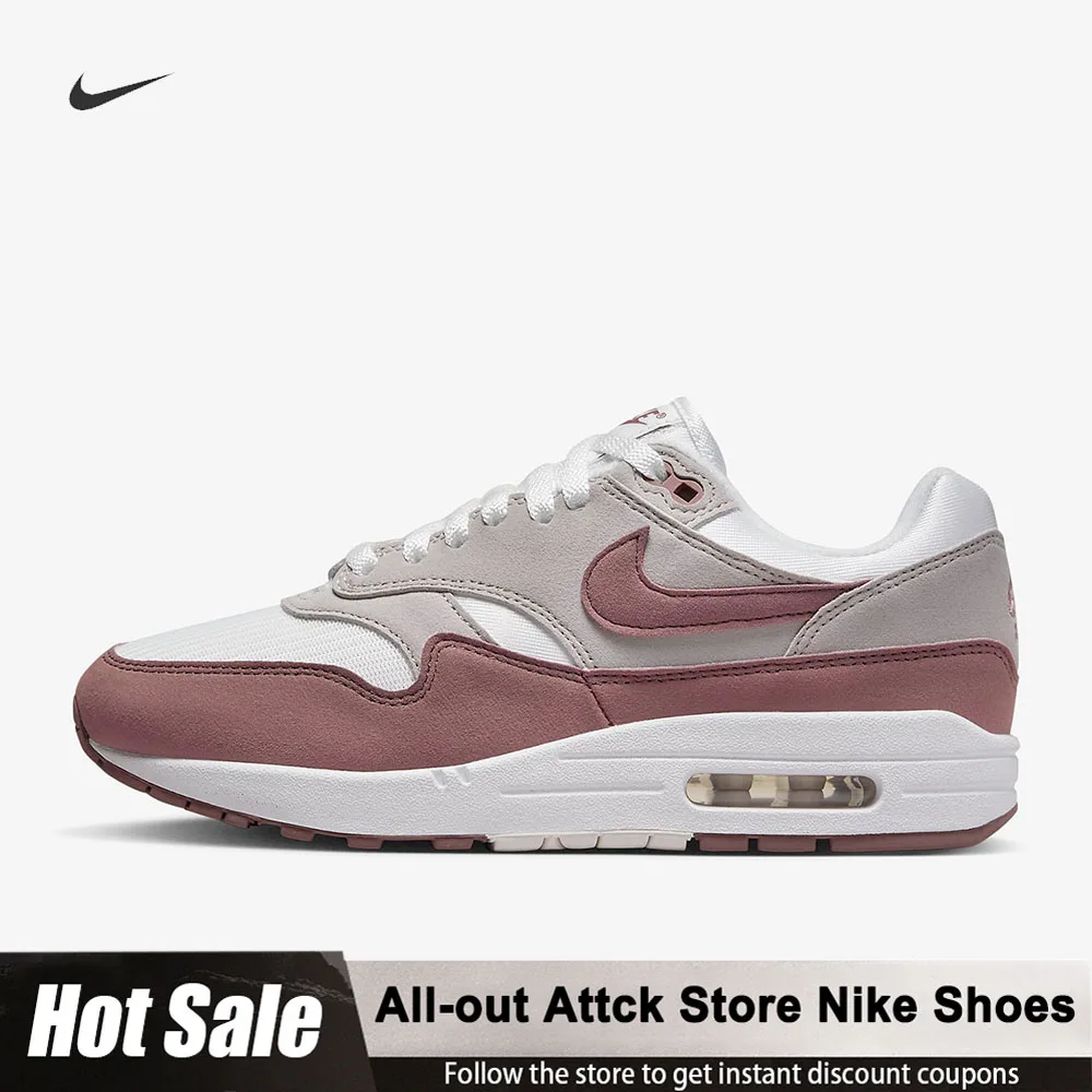 

Nike Air Max 1 Smokey Mauve Comfortable Wear-Resistant Low-Top Casual Shoes For Women Air Cushioned Running Shoes DZ2628-104