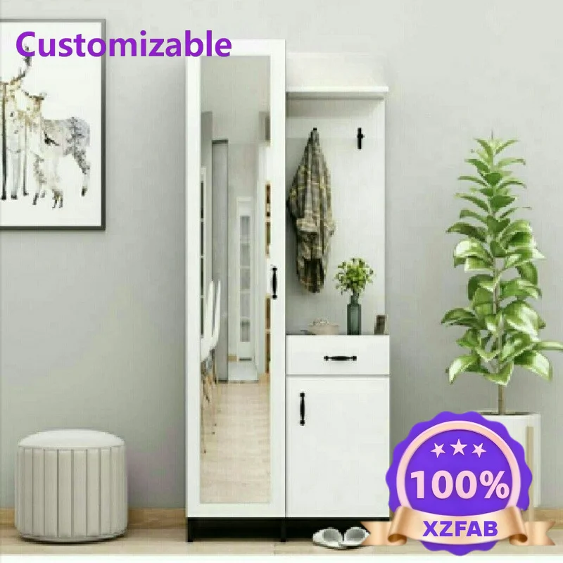 Factory Direct 2026 Ultra-thin door shoe cabinet full-body mirror shoe cabinet household door with full-length mirror