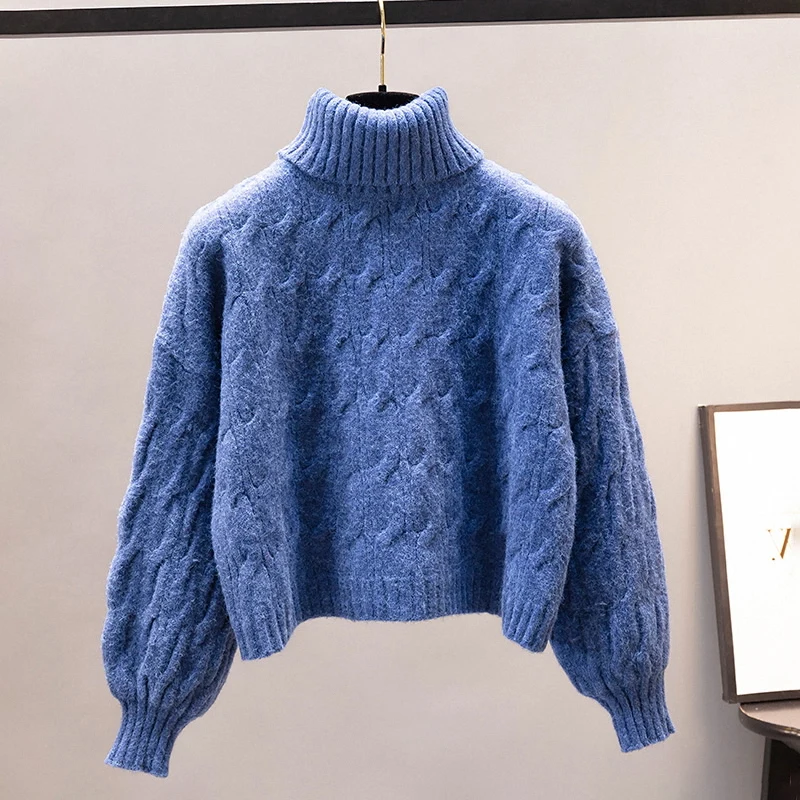 เสื้อไหมพรมคอสูงสำหรับผู้หญิง สไตล์ลำลอง ใส่สบาย เหมาะสำหรับใส่เป็นเสื้อตัวใน หรือใส่เป็นเสื้อคลุม ให้ความอบอุ่น แขนยาว สำหรับฤดูใบไม้ร่วงและฤดูหนาว สินค้ามาใหม่