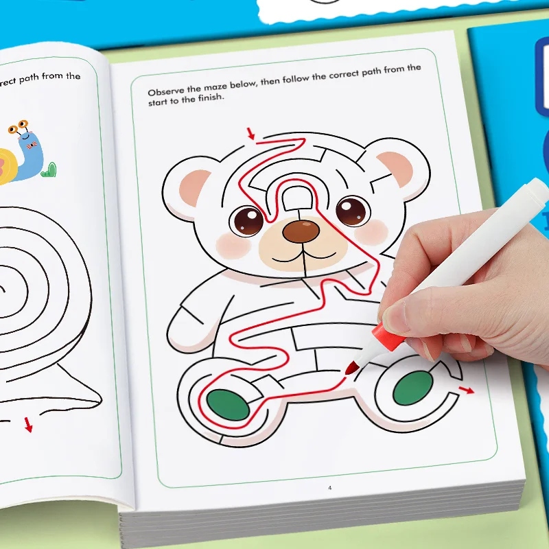 Libro de Dibujo de Laberintos Divertidos para Niños, Libro de Actividades para Mejorar el Control del Lápiz y el Pensamiento Lógico, 32 Páginas de Patrones de Laberintos Coloridos