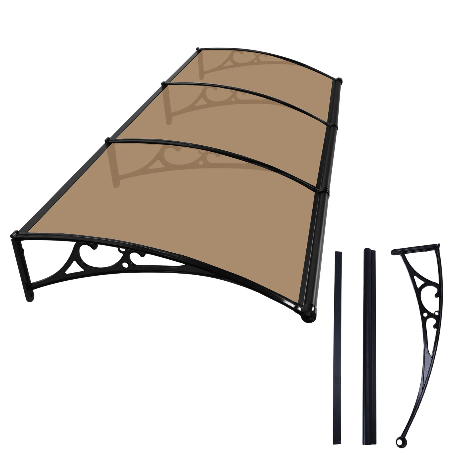 Awning for Door Entrance with Aluminum Alloy Bracket Outdoor Clear Door Awning Strong Load-Bearing Capacity for Porch/Patio/Deck