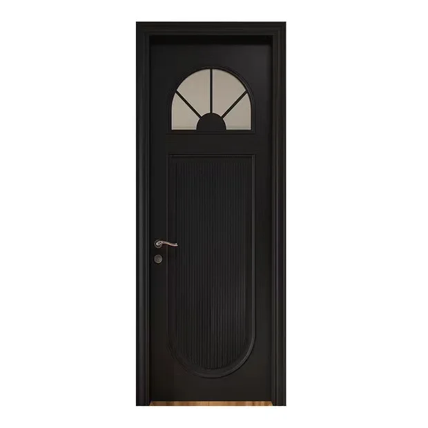 Retro paint composite door, bedroom room , curved black indoor swing door, French black