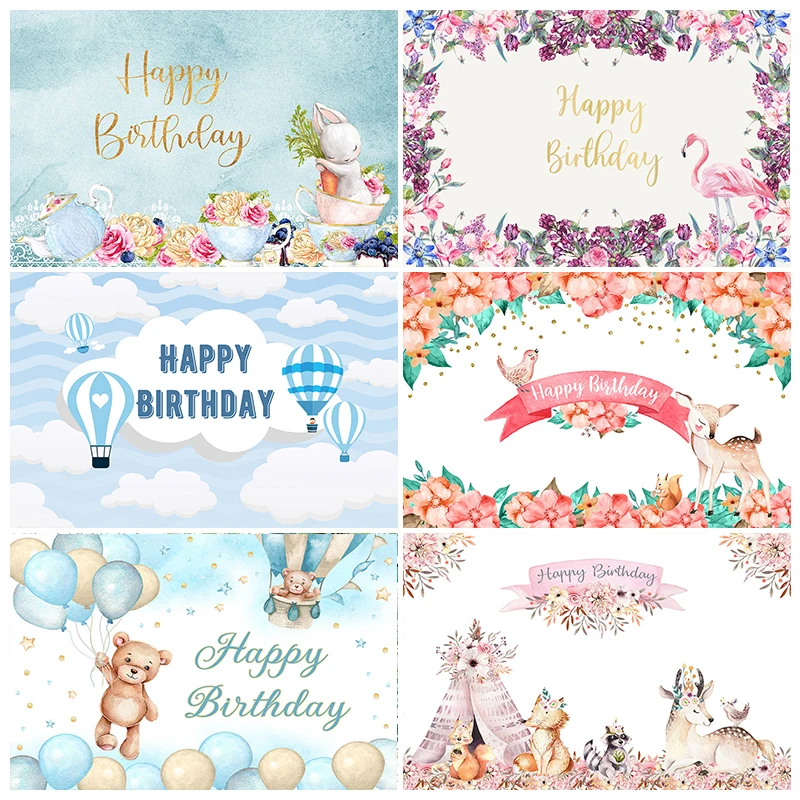 

Mocsicka Birthday Theme Background Curtain Child Birthday Party Custom Banner Newborn Portrait Photo Backdrop Photography Studio