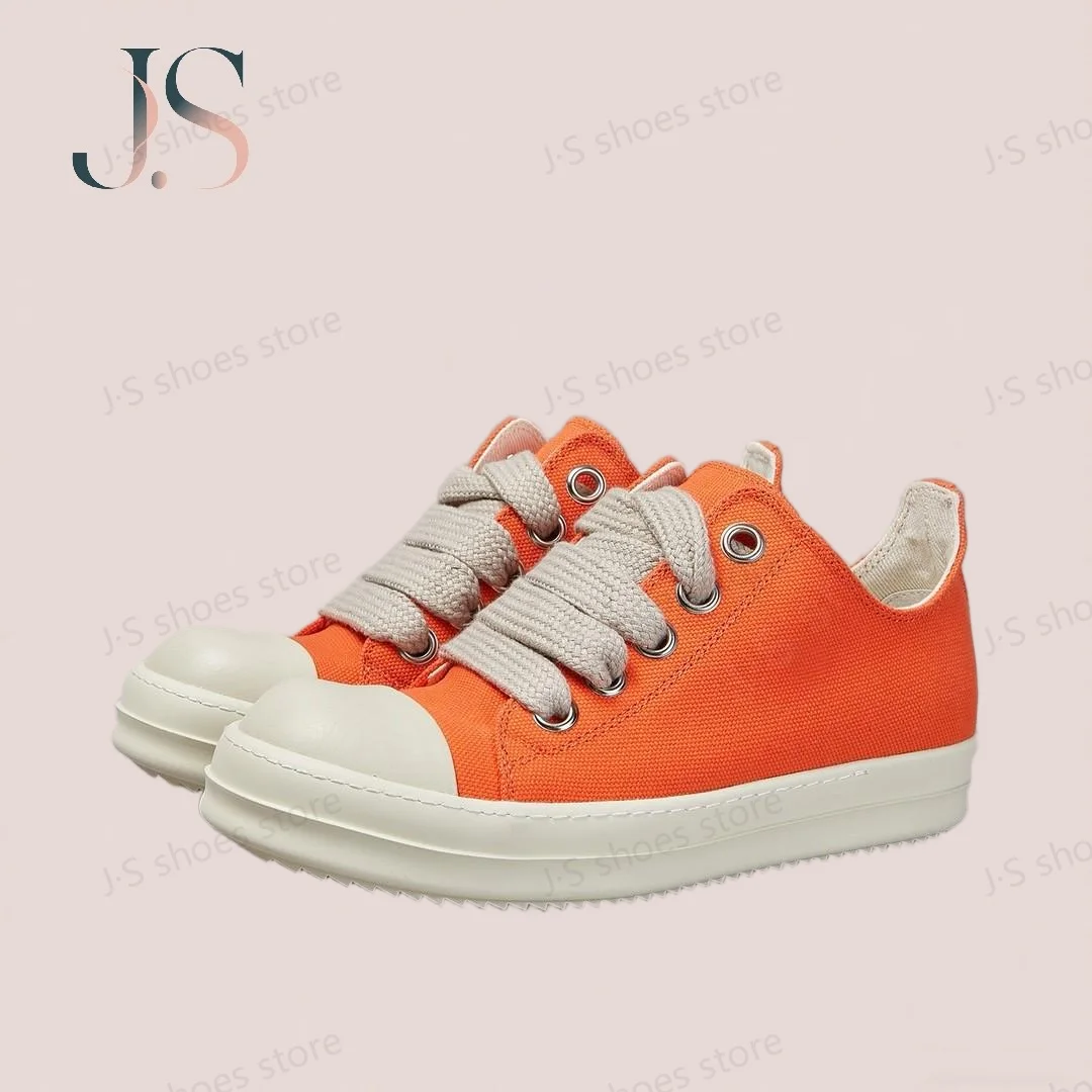 

Classic Orange Canvas Shoe Brand R-o Shoe Men Low Top Canvas Shoes Women Casual Shoes Sneaker Jumbo Laces Flat Sneakers
