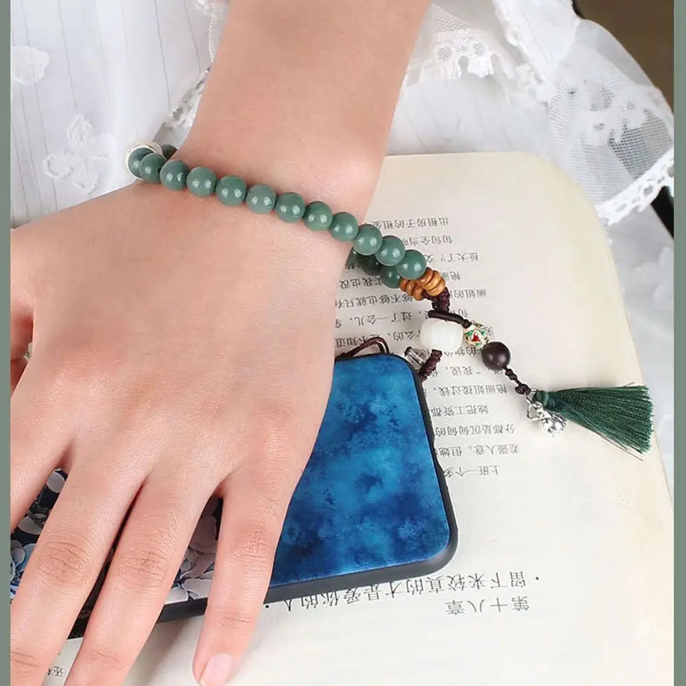 Phone Case Pendant DIY Braided Rope Pearl Keyring Chinese Style Tassel Anti-lost Mobile Phone Strap