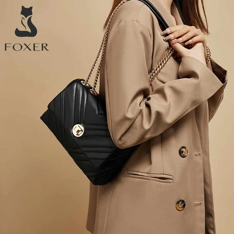 Imagem -02 - Foxer-premium Flap Bolsa de Ombro para Mulheres Flap Underarm Bolsa Alta Qualidade Luxo Moda Senhoras Alta Qualidade Presentes de Natal