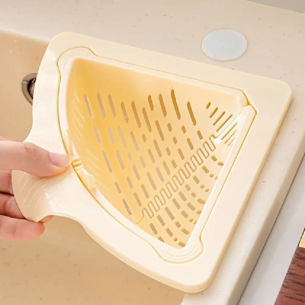 Triangle Sink Strainer Basket Detachable One Click Automatic Dumping Filter Basket Multifunctional Punch-free