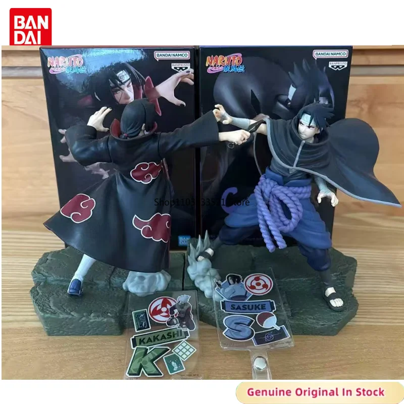 BANDAI Original Anime NARUTO Uchiha Itachi & Uchiha Sasuke COMBINATION BATTLE Character Action Model Desktop Ornaments
