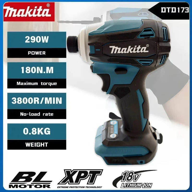 Makita Bohrer Holz/Bolzen/T-Modus für Makita 18 V DTD173 1800 U/min Akku-Schlagschrauber 180 Nm bürstenloser Motor elektrisch