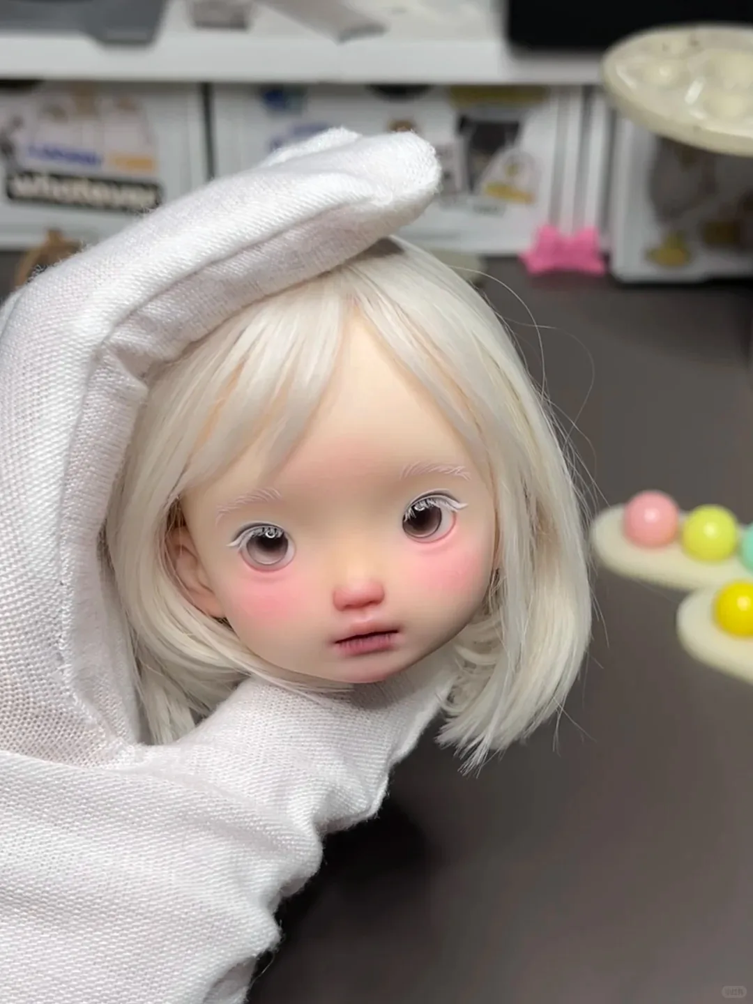 Nieuwe BJD pop 1/6 make-up hoofd te koop, enkel hoofd, Nimo schattig meisje, hoge kwaliteit hars speelgoed cadeau, baby engel poppen in aanbieding