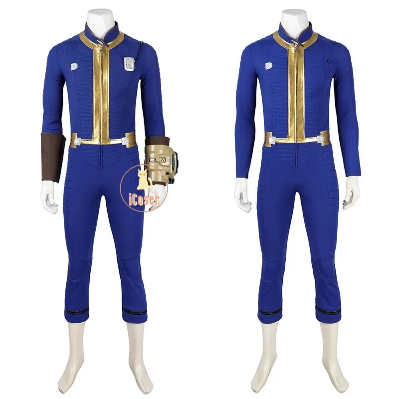 زي تنكري للرجال والنساء، بدلة نجاة، بذلة زرقاء، إكسسوارات للذراع، حفلة الهالوين، الخريف، Cos Out Vault 75