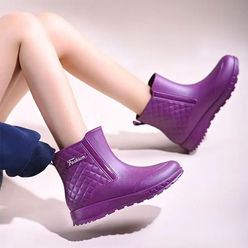 

Женские водонепроницаемые утепленные ботинки до щиколотки на плоской подошве, нескользящие, с круглым носком, без застежек, со съемным хлопковым чехлом, высокие рабочие ботинки