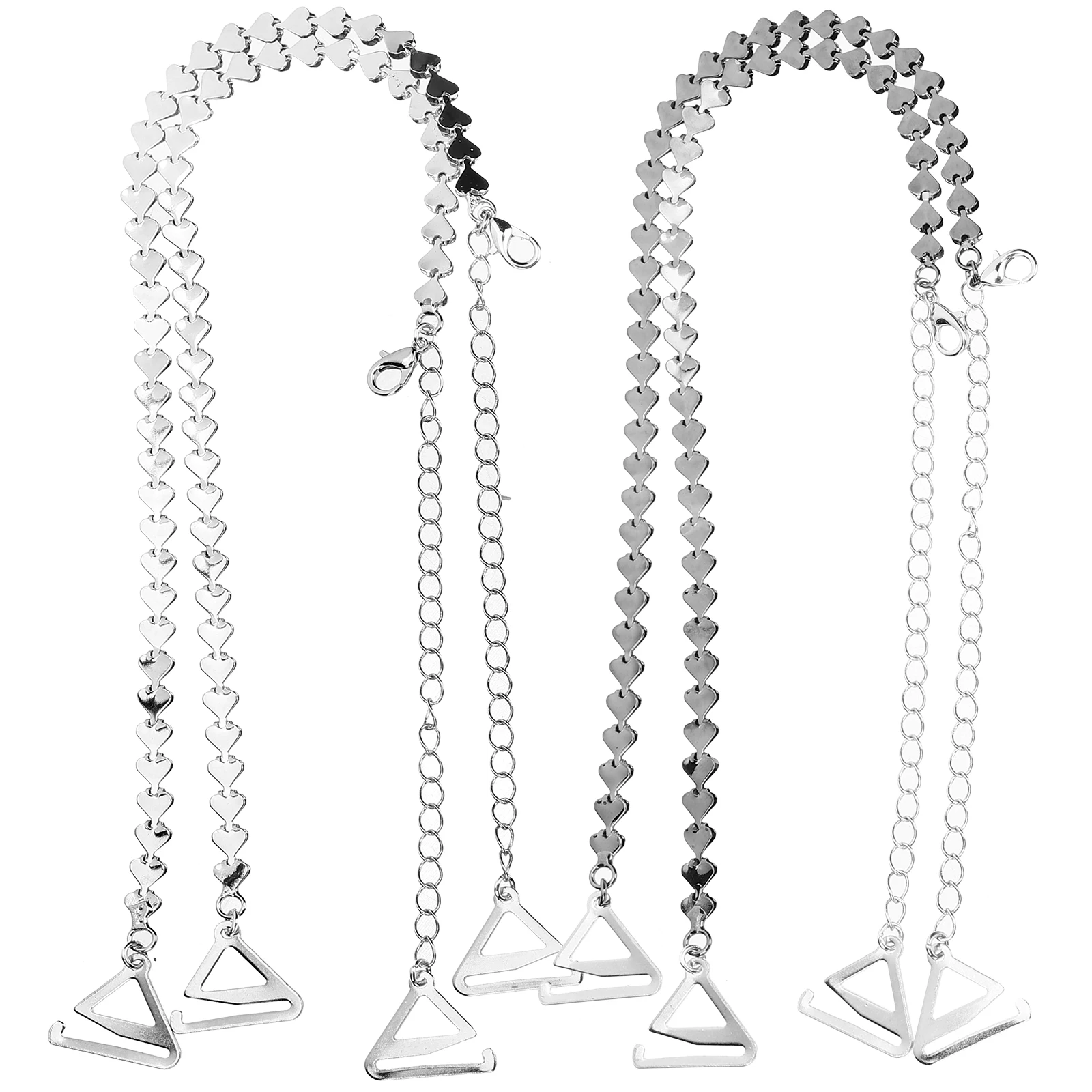 

2 Pairs Bra Strap Replacement Adjustable Shoulder Straps Metal Rhinestones Anti Skid Durable Fashion Accessories Women Underwear
