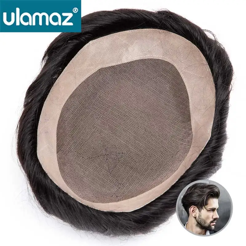 

Durable Man Wig Mono Toupee Hair System For Men Capillary Male Hair Prosthesis Men's Prosthetic Human Hair 100% Natural Wig