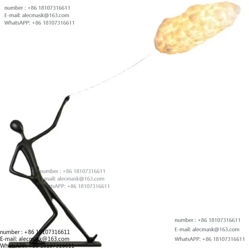 

Art Fiberglass Floor Lamp Office or Hotel Elegant Decoration Body Sculpture