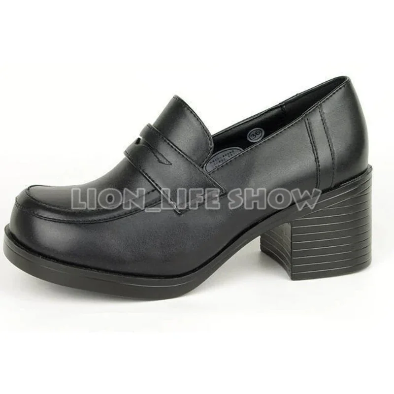AAA 2025 3 colores mujeres uniforme escolar japonés estudiante cuero negro tacón alto JK zapatos Cosplay