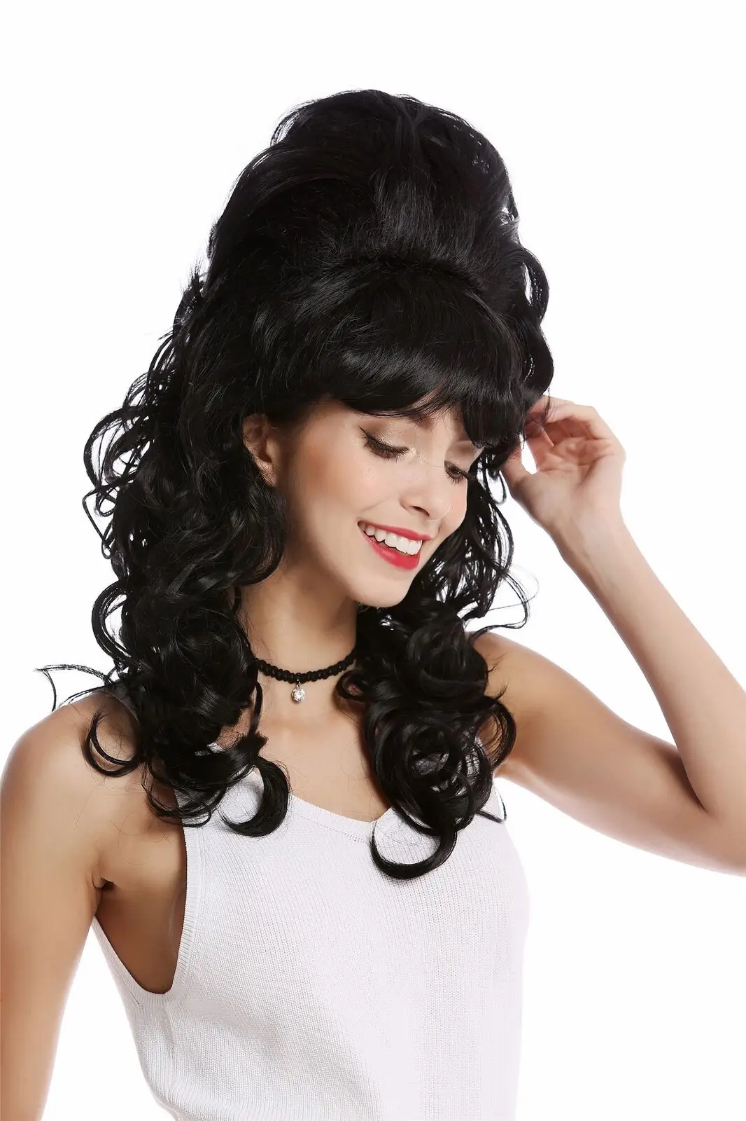 

Wig Women's Baroque 60s Beehive Updo Curly Black