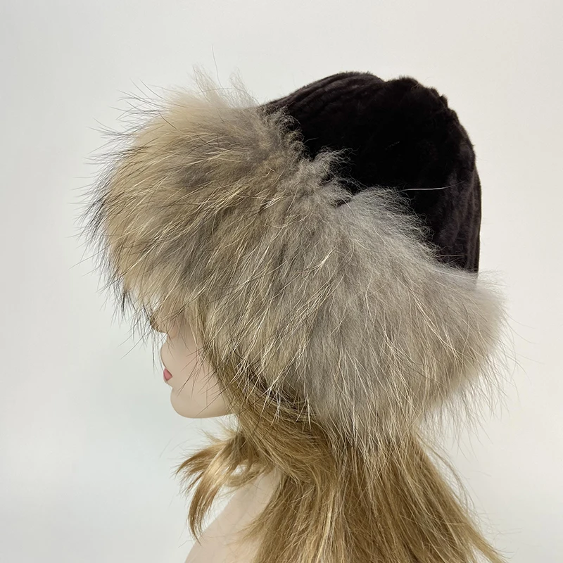 Luxury Women's Fluffy Fur Bucket Hat Wholesale Winter Warm Hair Bonnet Fashion Headwear