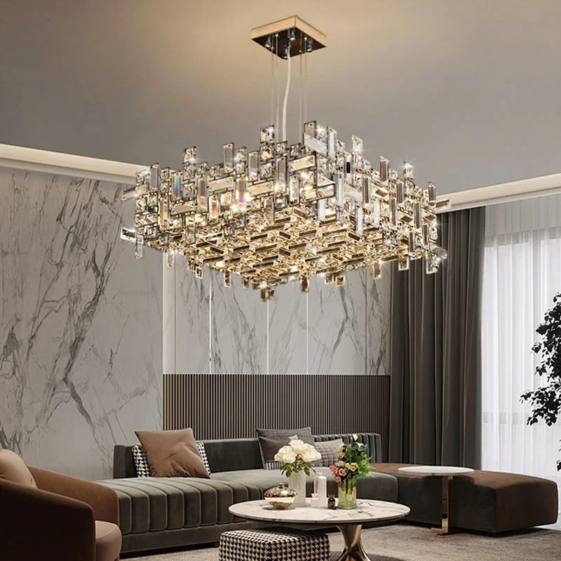 

Italian Modern Pendant Lights Luxury Crystal Hotel Restaurant Villa Bedroom Living Room Kitchen Creative LED Ceiling Chandeliers
