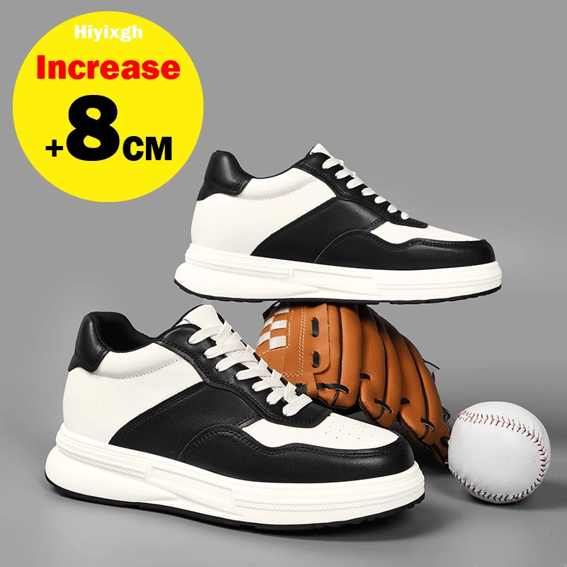 

Men Elevator Height Increase Shoes Sneakers Shoes for Men 6cm Sports Casual Invisible Inner Heightening 8cm White Shoes