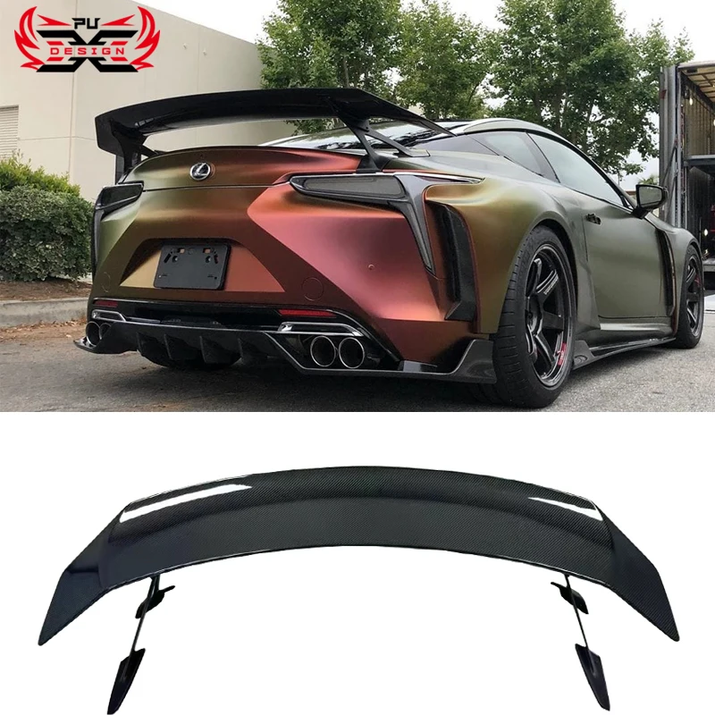 Dry Carbon Fiber V Style Rear Wing For Lexus LC500 LC500H Car Bodykit Rear Trunk Wing Car Accessorise